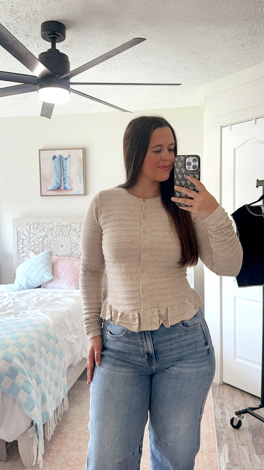 Elowen Button Ruffle Top