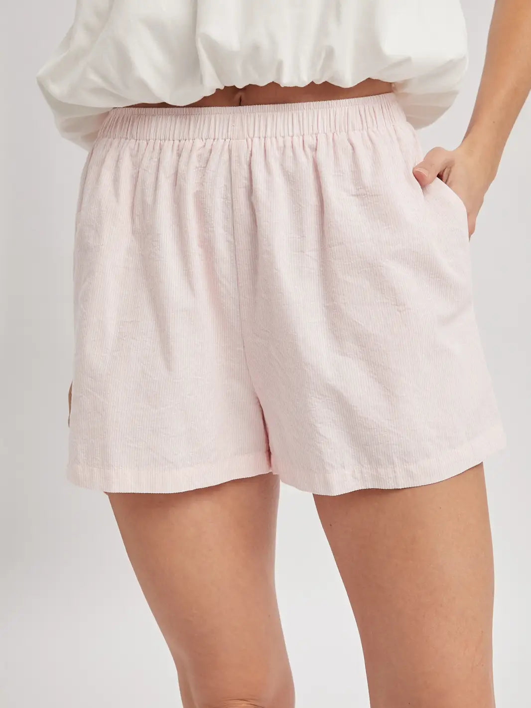 Kai Striped Shorts-PINK