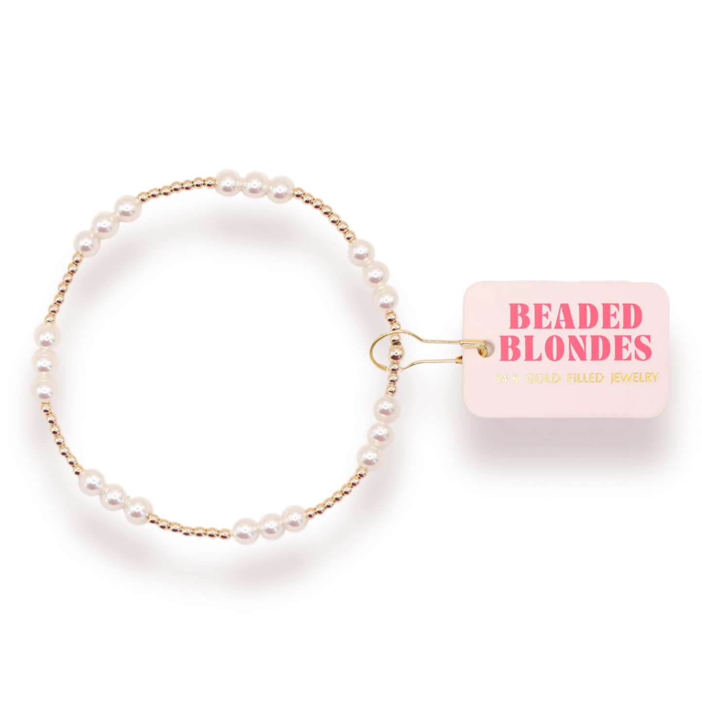 Beaded Blondes ILY  Pearl Bracelet